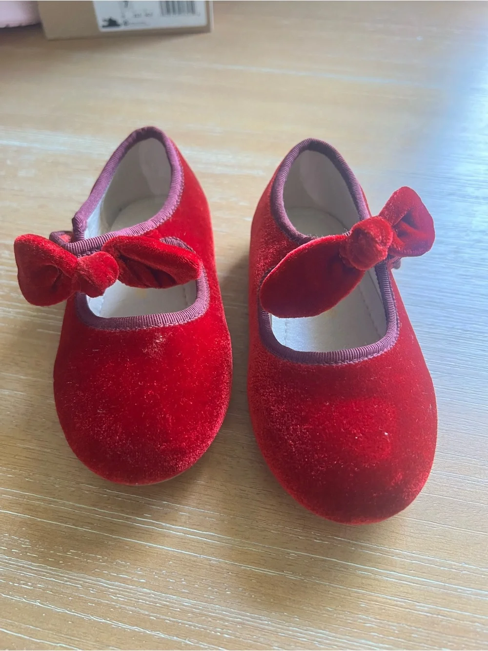 Red Velvet Bow Mary Jane Kids Shoes